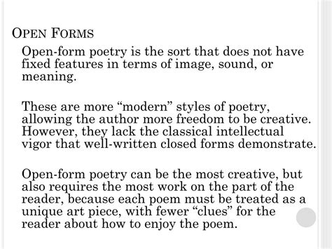 what is open form poetry and how does it reflect the essence of human emotions?